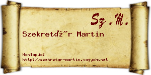 Szekretár Martin névjegykártya